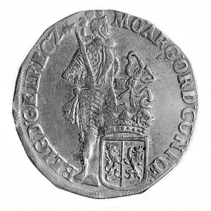 Silver dukat 1699, Geldria, Aw: Rycerz; poniżej tarcza ...