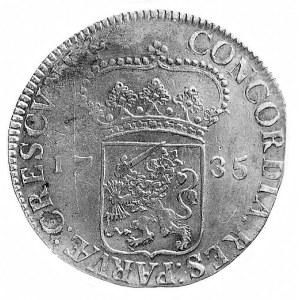 Silver dukat 1735, Overijssel, j.w., Delm.988, Dav.1842
