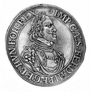 talar 1642, Augsburg, Aw: Popiersie cesarza Ferdynanda ...