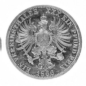 talar 1866, Berlin, Aw: Głowa w wieńcu laurowym i napis...