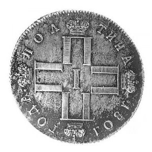 połtina 1801 , Aw: Poczwórny monogram w kształcie krzyż...