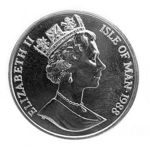 1 nobel 1988, Aw: Popiersie królowej Elżbiety II, w oto...