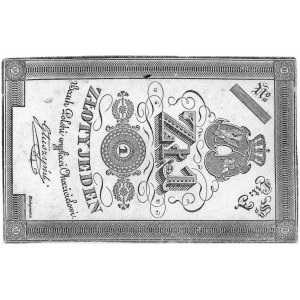 1 złoty 1831, podpis: Głuszyński, druk na białym papier...