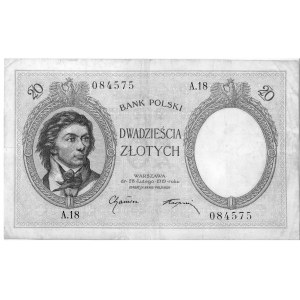 20 złotych 28.02.1919, A.18 084575, Pick 55