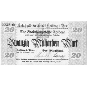 Kołobrzeg (Kolberg)- 20 miliardów marek 20.10.1923 wyda...