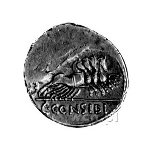 denar- C. Considius Nonianus 57 pne, Aw: Głowa Minerwy ...