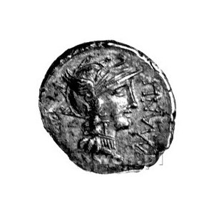 denar- L. Manlius Torquatus 82 pne, Aw: Głowa Romy w pr...