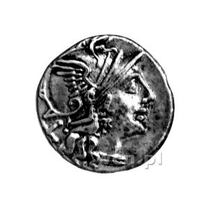 denar- Pinarius Natta 149 pne, Aw: Głowa Romy w prawo; ...