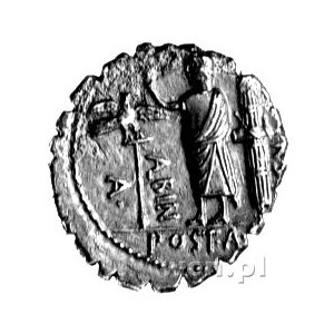 denar- A. Postumius A. f. Sp.n. Albinus 81 pne, Aw: Gło...