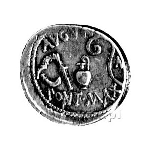 denar- Allienus na Sycylii, 46 pne, Aw: Głowa Ceres w p...