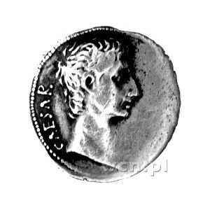 denar- Pergamon, Aw: Popiersie w prawo i napis: CAESAR,...