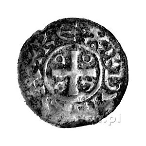 Magdeburg- król Otto III i Adelajda, denar, Aw: Krzyż r...