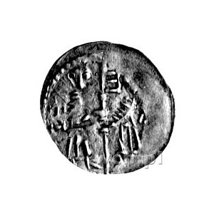 denar jednostronny 1185/1190-1201, mennica Wrocław; Dwi...