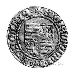 Zygmunt Luksemburski 1386-1437, dukat, Aw: Tarcza herbo...