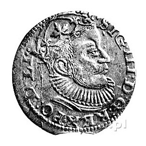 trojak 1589, Ryga, znak mincerza - lilijka przed litera...