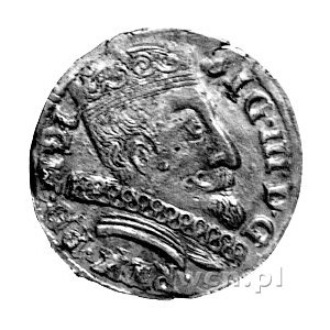 trojak 1598, Wilno, na rewersie herb Łabędż i znak minc...