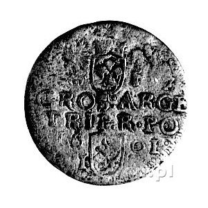 fałszerstwo z epoki trojaka koronnego z datą 1601 i her...