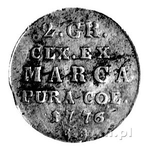 2 grosze srebrne 1776, Warszawa, Plage 263, rzadki rocz...
