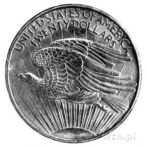 20 dolarów 1908, Filadelfia, bez motta, Fr. 183, 33,43g...