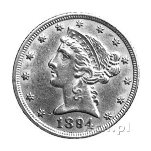 5 dolarów 1894, Filadelfia, Fr. 143, 8,35g.