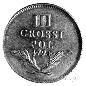 3 grosze 1794, Wiedeń, Plage 12, moneta wojskowa dla zi...