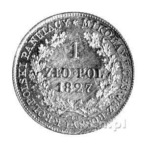 1 złoty 1827, Warszawa, Plage 70, wyjątkowo ładna i rza...