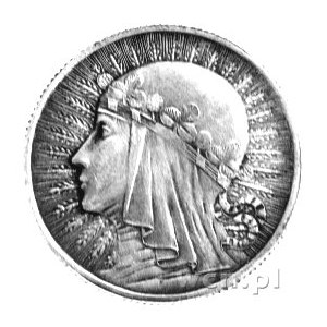 falsyfikat z epoki 2-złotówki 1933, Głowa kobiety, wybi...