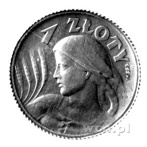 1 złoty 1924, Paryż, na rewersie napis ESSAI /próba/, P...