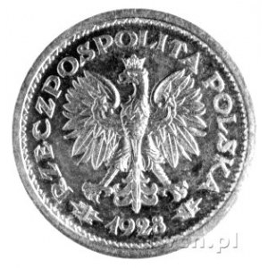 1 złoty 1928, napis PRÓBA na rewersie, bez znaku mennic...