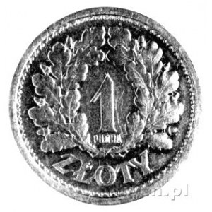 1 złoty 1928, napis PRÓBA na rewersie, bez znaku mennic...