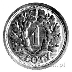 1 złoty 1928, znak mennicy warszawskiej na rewersie, be...