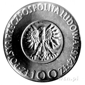100 złotych 1974, Warszawa, Mikołaj Kopernik, bez napis...
