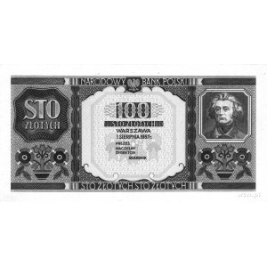 100 złotych 1.08.1957, Mickiewicz, /druk jednostronny n...