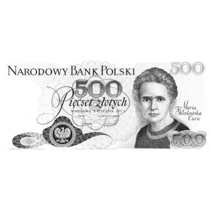 500 złotych 2.01.1971, Maria Skłodowska - Curie, /druki...