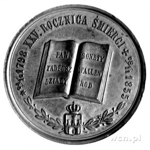 medal w 25 rocznicę śmierci poety wybity nakładem M. Ku...