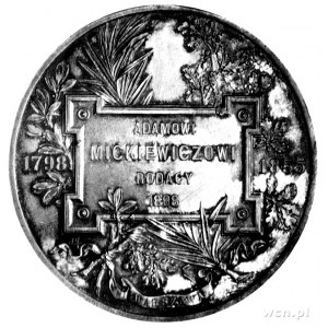medal w setną rocznicę urodzin Mickiewicza 1898 r., Aw:...