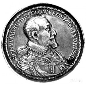 medal gdański Zygmunta III, Aw: Popiersie króla w zbroi...