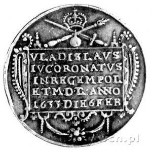 Władysław IV- medal koronacyjny 1633 r., Aw: W kwadraci...