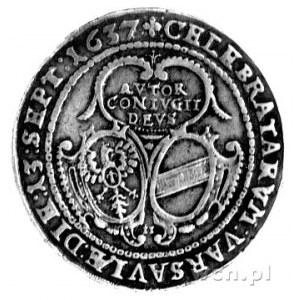 Wladysław IV- medal zaślubinowy 1637 r., Aw: Monogramy ...