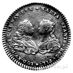 Maria Leszczyńska i Ludwik XV- medal zaślubinowy 1725 r...