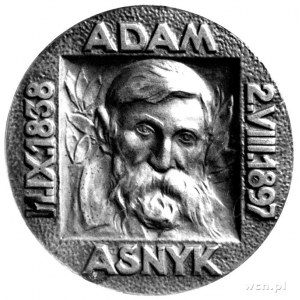 medal z okazji 100-lecia urodzin Adama Asnyka 1938 r., ...
