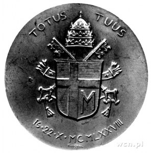 medal złoty papieża Jana Pawła II autorstwa R. Vistoli,...