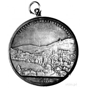 medal pamiątkowy Akwizgranu (Aachen) 1883 r., Aw: Popie...