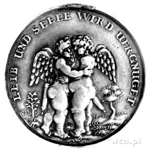 alegoryczny medal autorstwa Jana Kittela, Aw: Dwa gołąb...