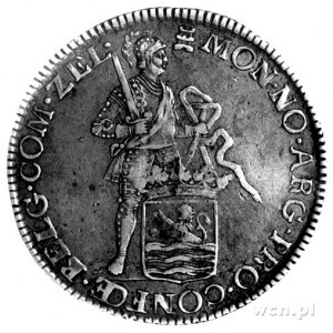 silver dukat 1762, Zelandia, Aw: Rycerz, Rw: Ukoronowan...