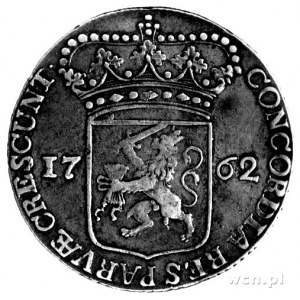 silver dukat 1762, Zelandia, Aw: Rycerz, Rw: Ukoronowan...