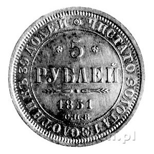 5 rubli 1851, Petersburg, Fr. 138, Uzdenikow 0233, 6,54...