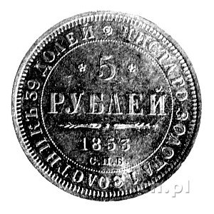 5 rubli 1853, Petersburg, Fr. 138, Uzdenikow 0235, 6,54...