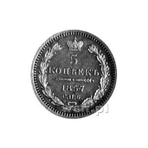 5 kopiejek 1857, Petersburg, Uzdenikow 1740, rzadkie.