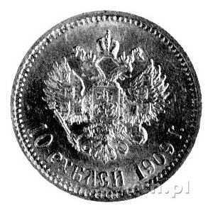 10 rubli 1909, Fr. 161, Uzdenikow 0352, 8,60g.